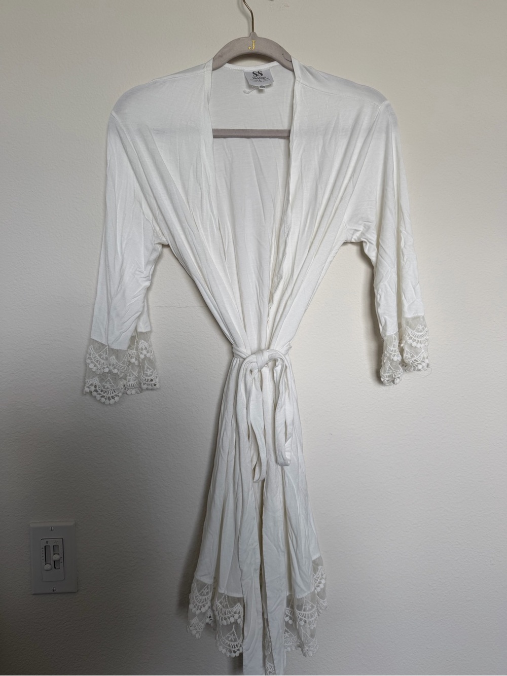 SS Weddings Bridal Robe with Lace and Ties